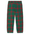 Mini Rodini Checked Fleece Sweatpants In Green
