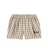 Mini Rodini Checked Shorts In Beige