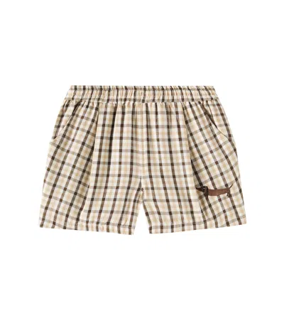Mini Rodini Kids' Checked Shorts In Neutrals