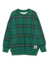 Mini Rodini Checked Sweater In Green
