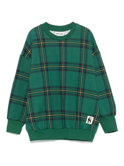 Mini Rodini Kids' Checked Sweater In Green