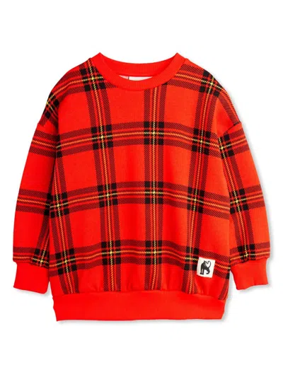 Mini Rodini Kids' Checkered Sweatshirt In Rot