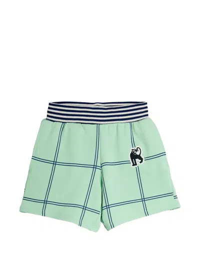 Mini Rodini Kids' Check-print Logo-patch Shorts In Multi