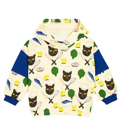 Mini Rodini Kids' Chef Cat Hoodie In Multicolor