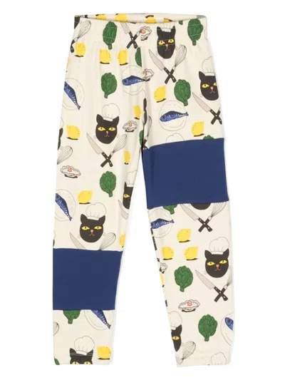 Mini Rodini Kids' Illustration-print Track Pants In Neutrals