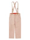 Mini Rodini Clover Corduroy Suspender Trousers In Pink