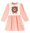 Mini Rodini Colorblocked Printed Cotton Dress In Pink