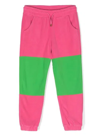 Mini Rodini Kids' Colour-block Drawstring Track Pants In Pink