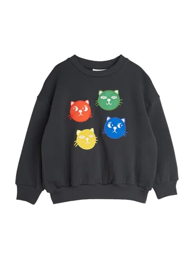 Mini Rodini Cool Cats Application Sweatshirt In Black