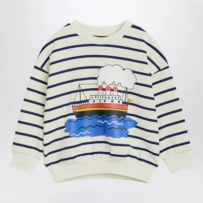 MINI RODINI COTTON STRIPED FERRY SWEATSHIRT