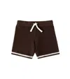 Mini Rodini Crochet Cotton Shorts In Brown