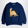 Mini Rodini Dino Application Blue Sweatshirt In Black