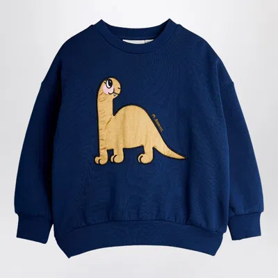 Mini Rodini Kids' Dino Application Blue Sweatshirt