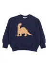 Mini Rodini Dino Application Blue Sweatshirt In Blue