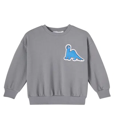 Mini Rodini Kids' Dino Cotton Jersey Sweatshirt In Gray