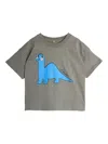 Mini Rodini Dino-print T-shirt In Gray