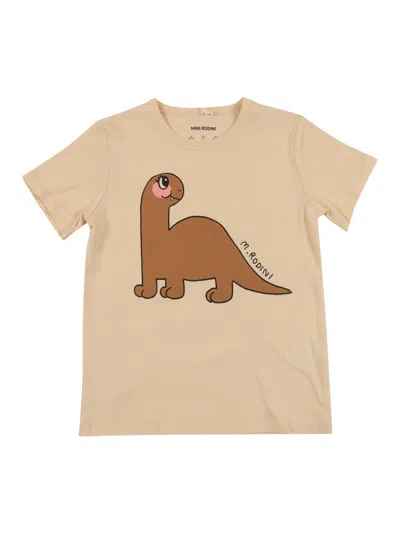 Mini Rodini Dino Sp Regular Ss Tee In Brown