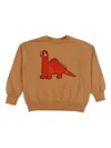 Mini Rodini Dinosaur-appliqué Long-sleeve Sweatshirt In Brown