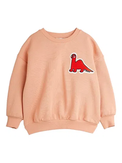 Mini Rodini Kids' Dinosaur-appliqué Sweatshirt In Pink