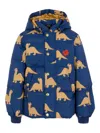 Mini Rodini Dinosaur-print Puffer Jacket In Blue