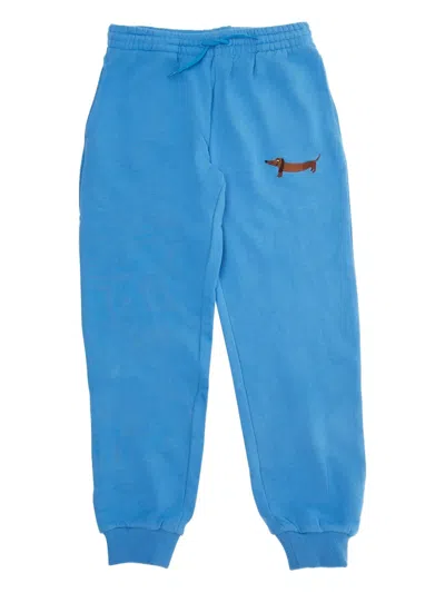 Mini Rodini Kids' Dog Embroidered Track Pants In Blue