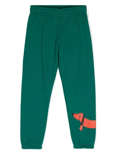 Mini Rodini Kids' Dog-print Track Pants In Green