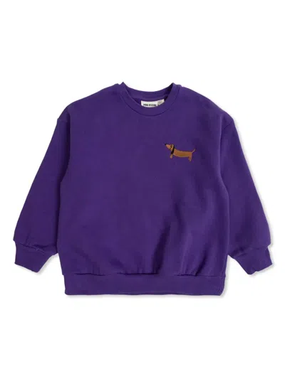 Mini Rodini Kids' Dog Sweatshirt In Violett