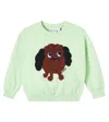 Mini Rodini Doggie Cotton Sweatshirt In Green