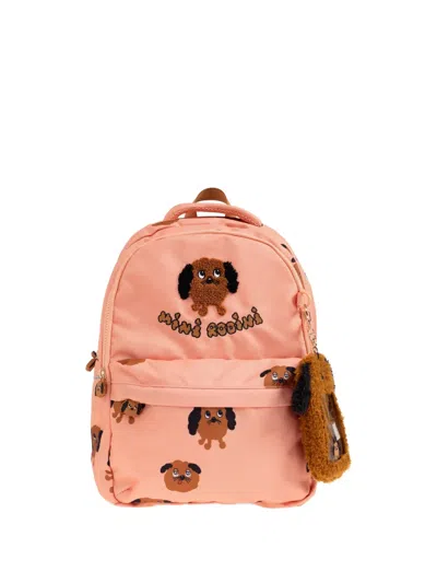 Mini Rodini Doggies Appliqué Backpack In Pink