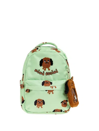 Mini Rodini Kids' Doggies Print Backpack In Green