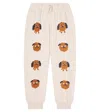 Mini Rodini Doggies Printed Cotton Sweatpants In Neutral