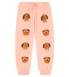 Mini Rodini Doggies Printed Cotton Sweatpants In Orange