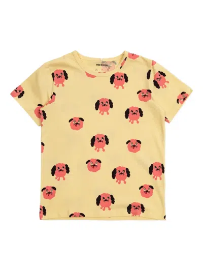 Mini Rodini Babies' Doggies T-shirt In Yellow