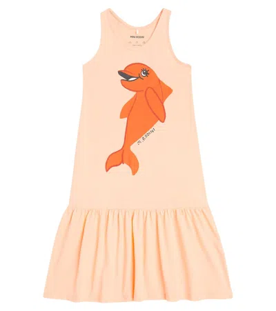 Mini Rodini Kids' Dolphin Cotton Jersey Dress In Pink