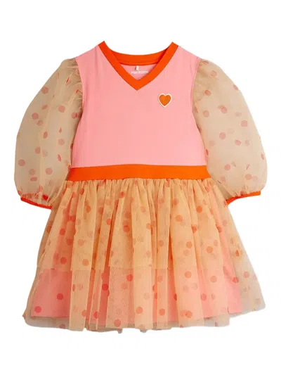 Mini Rodini Kids' Dotted Tulle Dress In Neutral