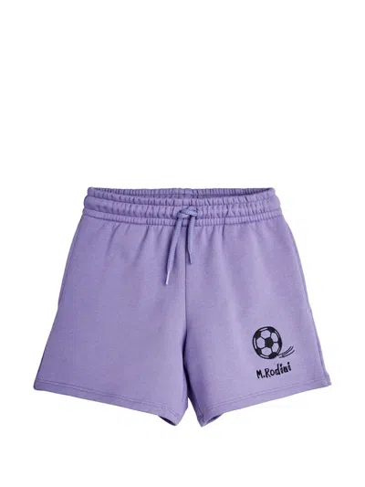Mini Rodini Babies' Drawstring Graphic Shorts In Purple