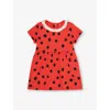 Mini Rodini Dots Lace-trimmed Cotton Dress In Red
