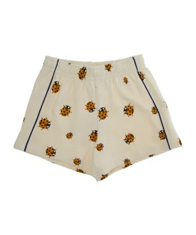 Mini Rodini Kids' Elastic Waist Shorts In White