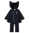 Mini Rodini Embroidered Cotton-jersey Jumpsuit In Black