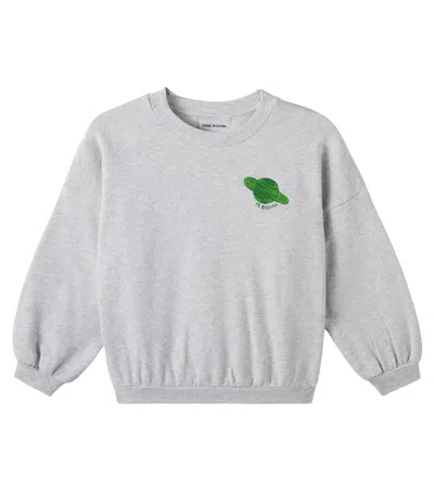 Mini Rodini Kids' Embroidered Cotton Jersey Sweatshirt In Gray