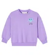 Mini Rodini Embroidered Cotton Jersey Sweatshirt In Purple