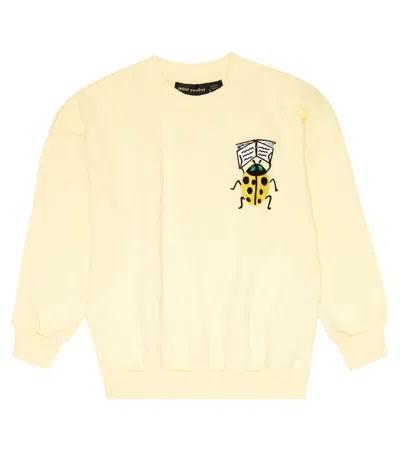 Mini Rodini Kids' Embroidered Cotton Sweatshirt In Yellow