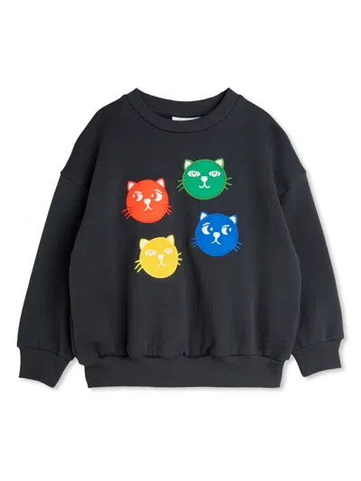 Mini Rodini Babies' Embroidered-design Sweatshirt In Black