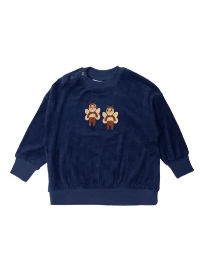 Mini Rodini Babies' Embroidered-design Sweatshirt In Blue