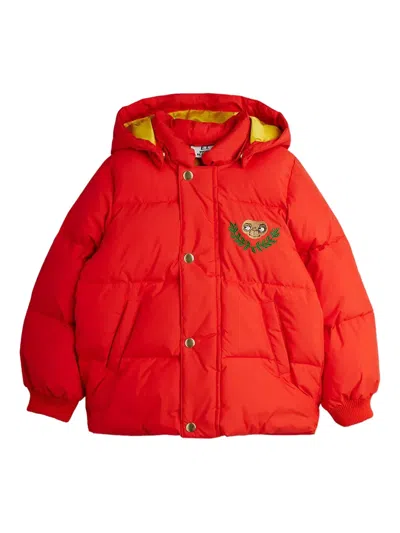 Mini Rodini Embroidered-detail Hooded Jacket In Red