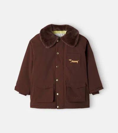 Mini Rodini Embroidered Jacket In Brown