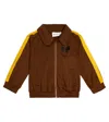 Mini Rodini Embroidered Track Jacket In Brown