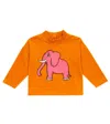 Mini Rodini Embroidered Velour Sweatshirt In Orange