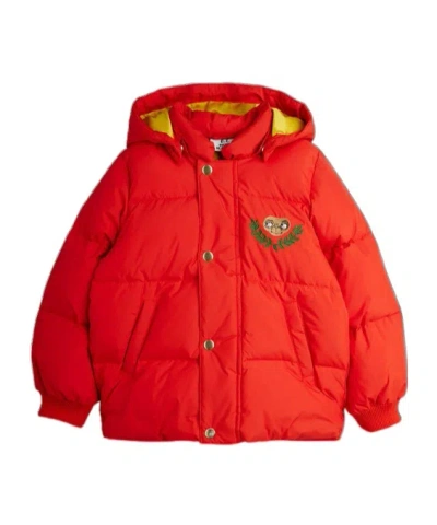 Mini Rodini Kids' Embroidered-detail Hooded Jacket In Red