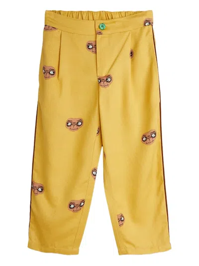 Mini Rodini Kids' E.t-print Trousers In Yellow